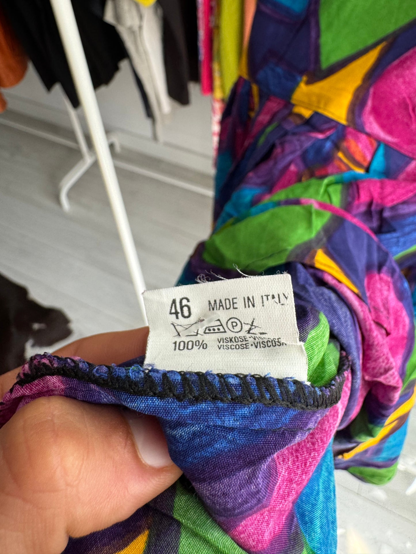 ☀️ Fustă Vintage cu Print – IT 46 Damă (M/L) – Made in Italy