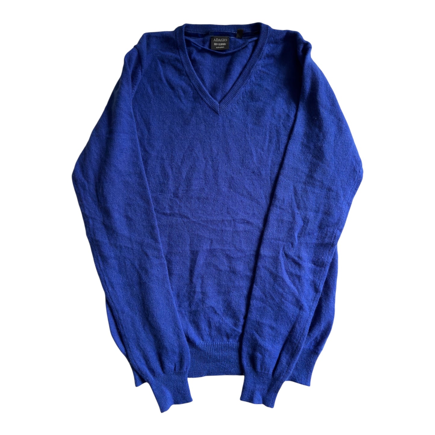 🔵 Pulover Albastru din Cașmir – V-neck – Mărime 36 (S Femei) – Great Condition