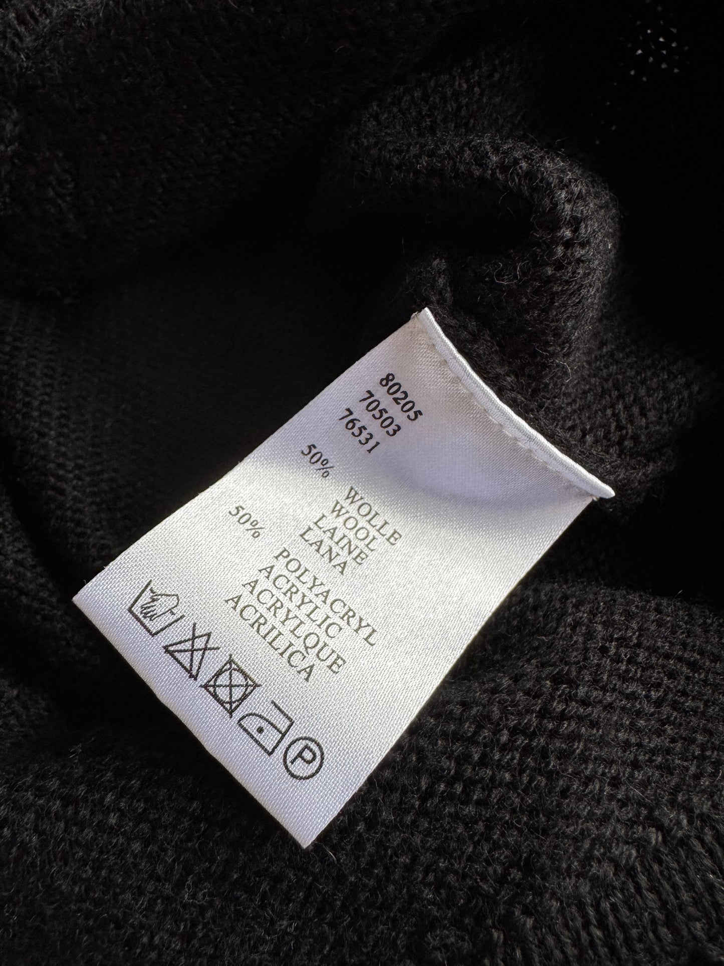 🧶 Cardigan Vintage Damă Negru din Blend de Lână cu Broderie Florală – S