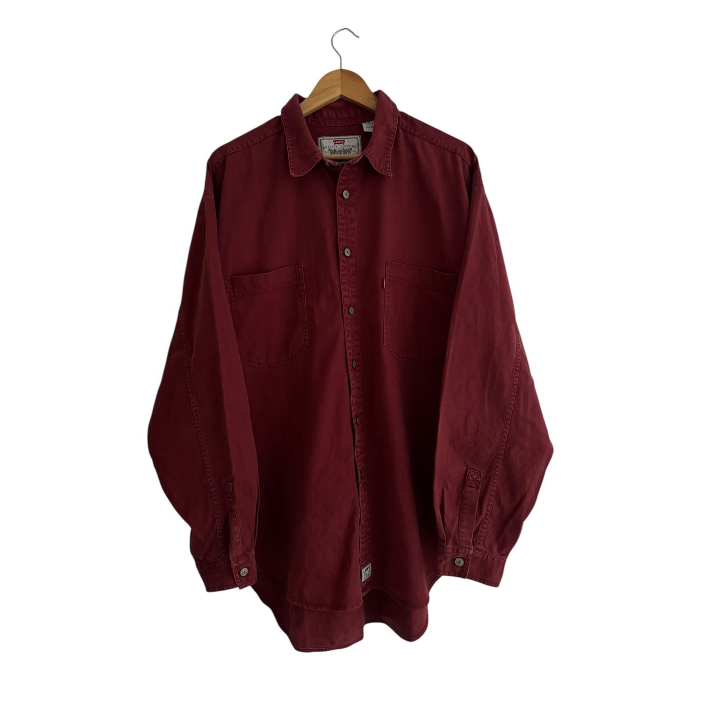 👕 Cămașă vintage Levi’s din bumbac gros, roșu cărămiziu (Mărime XL)