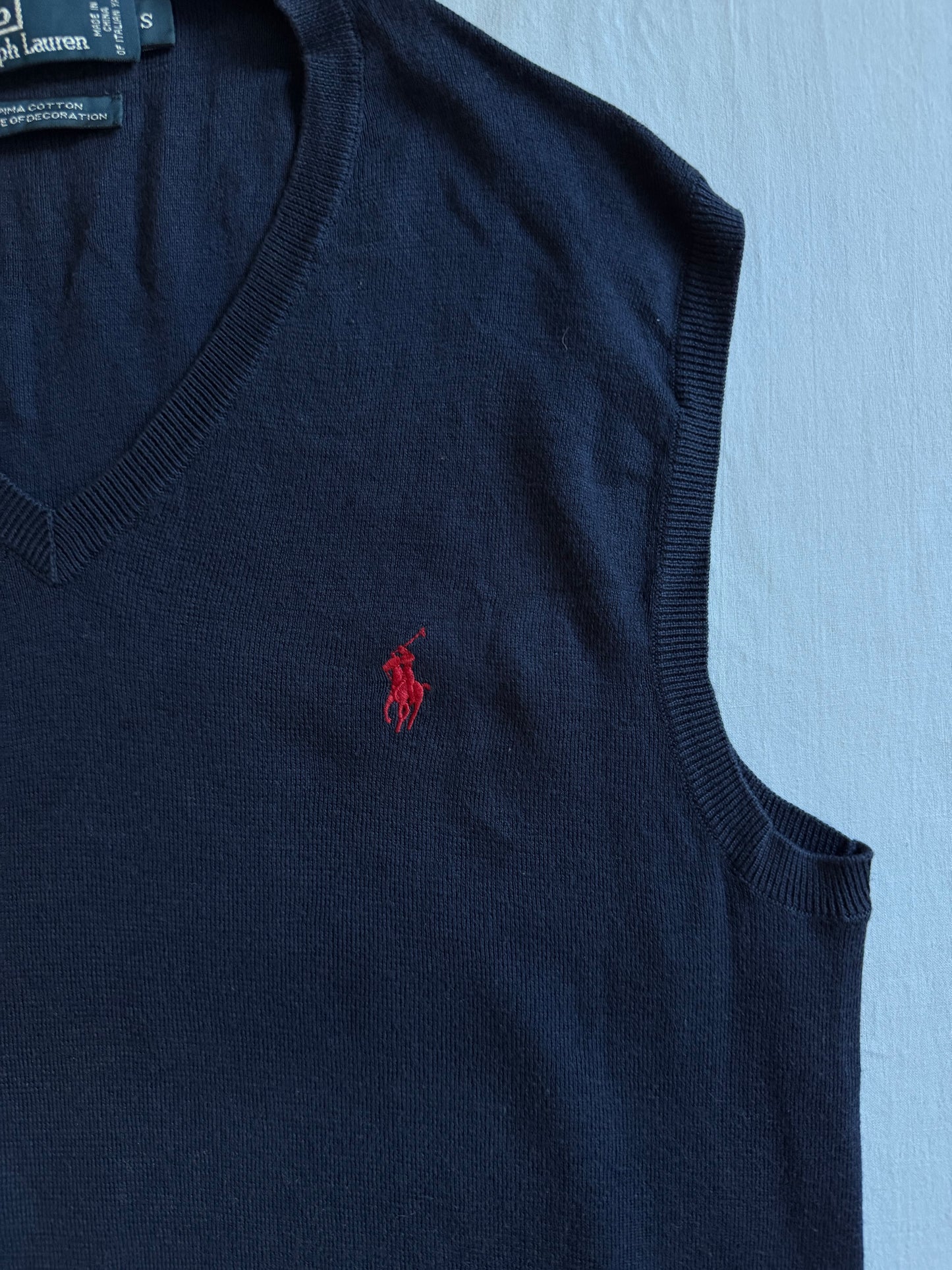 🐴 Vestă Polo Ralph Lauren V-neck navy – mărimea S