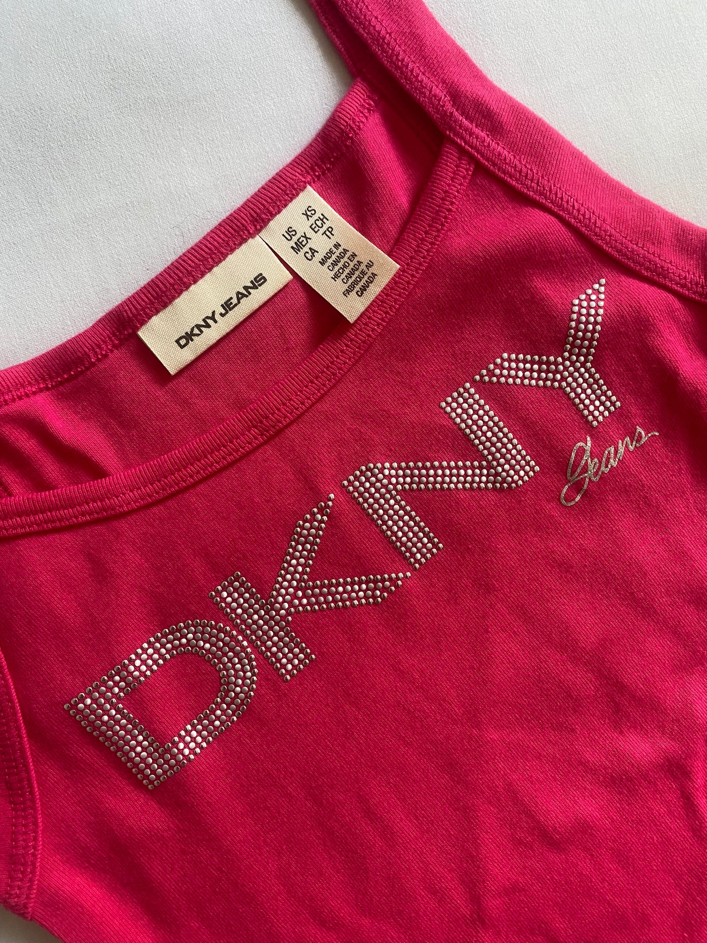 🖤 Top Y2K DKNY din Bumbac – XS – Made in Canada
