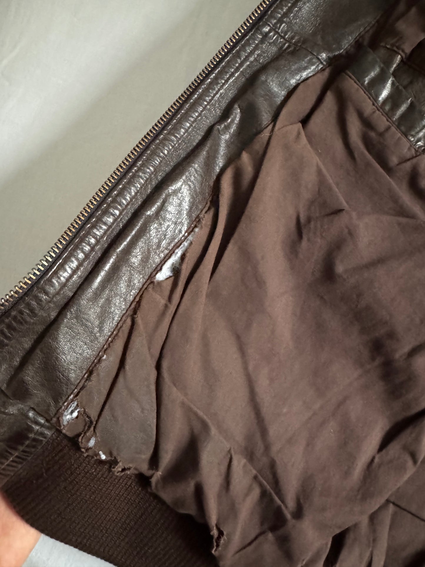 🧥 Jachetă vintage din piele maro – mărimea XL