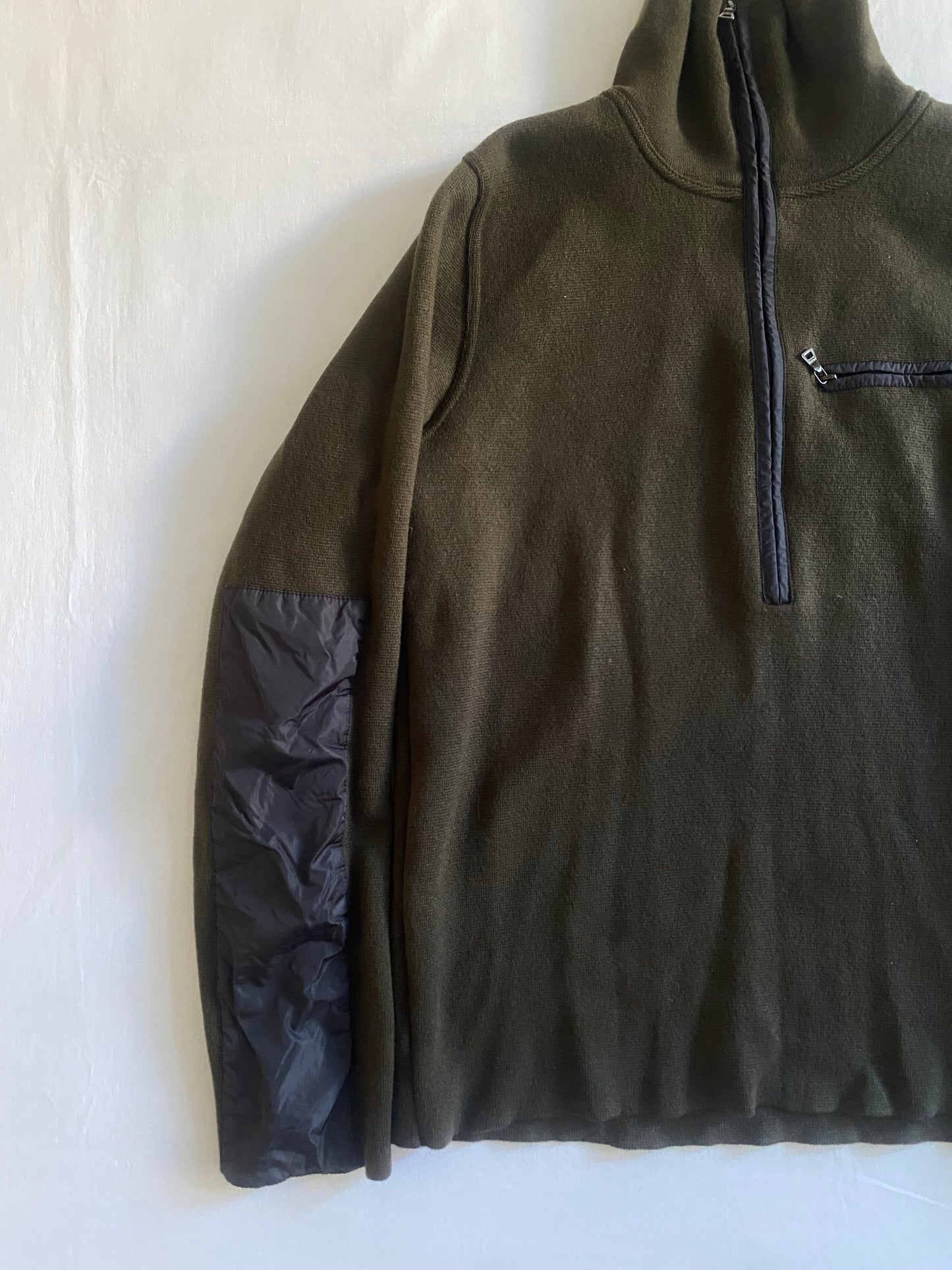 Vintage Prada Dark Green Wool Quarter Zip Jumper