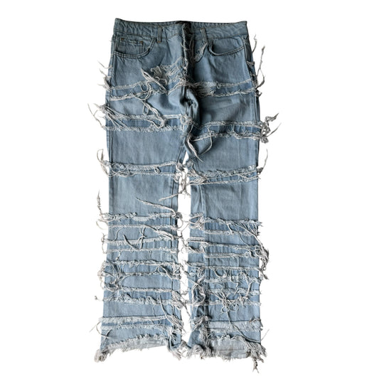 👖 Y2K Stacked Bootcut Jeans cu Franjuri – EU 50 (L Bărbați) – Made in Italy