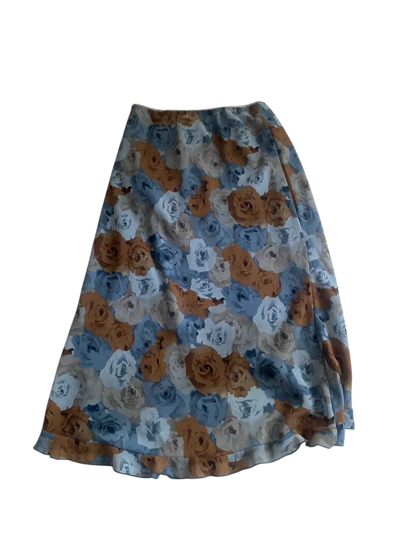 Fustă Midi Y2K Florală – Made in USA – Mărime US 7 🌼🇺🇸