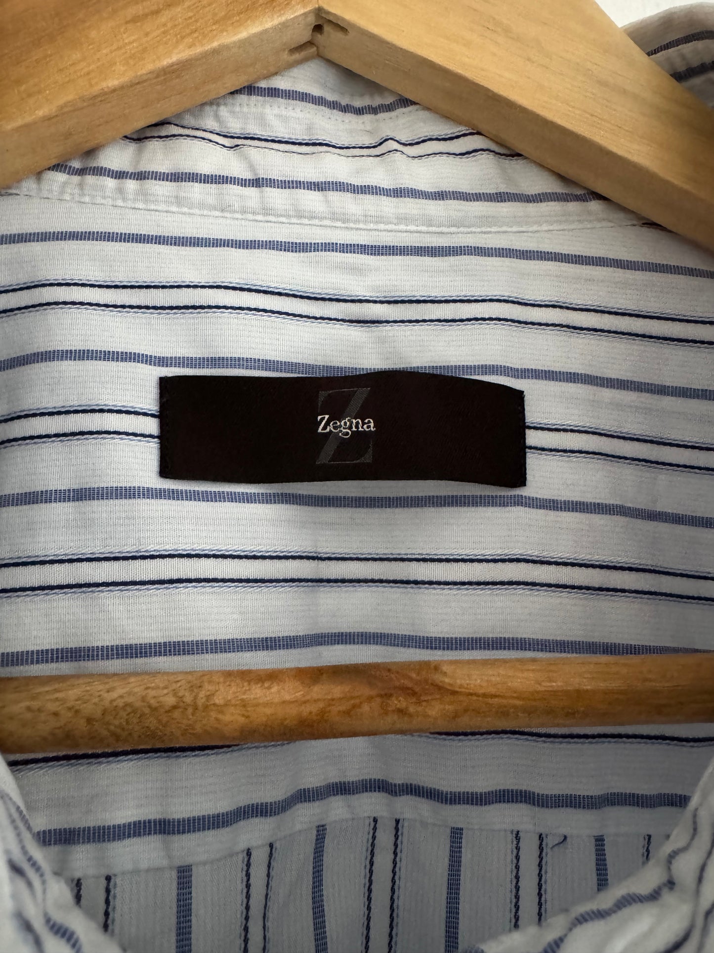 👔 Cămașă Vintage Zegna Albă cu Dungi – Mărime XL