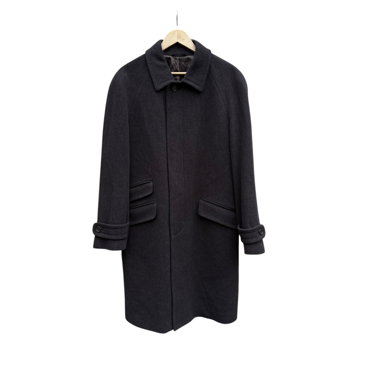 🧥 Palton Vintage Bărbați Maro Închis din Lână – Marimea 50 (L)