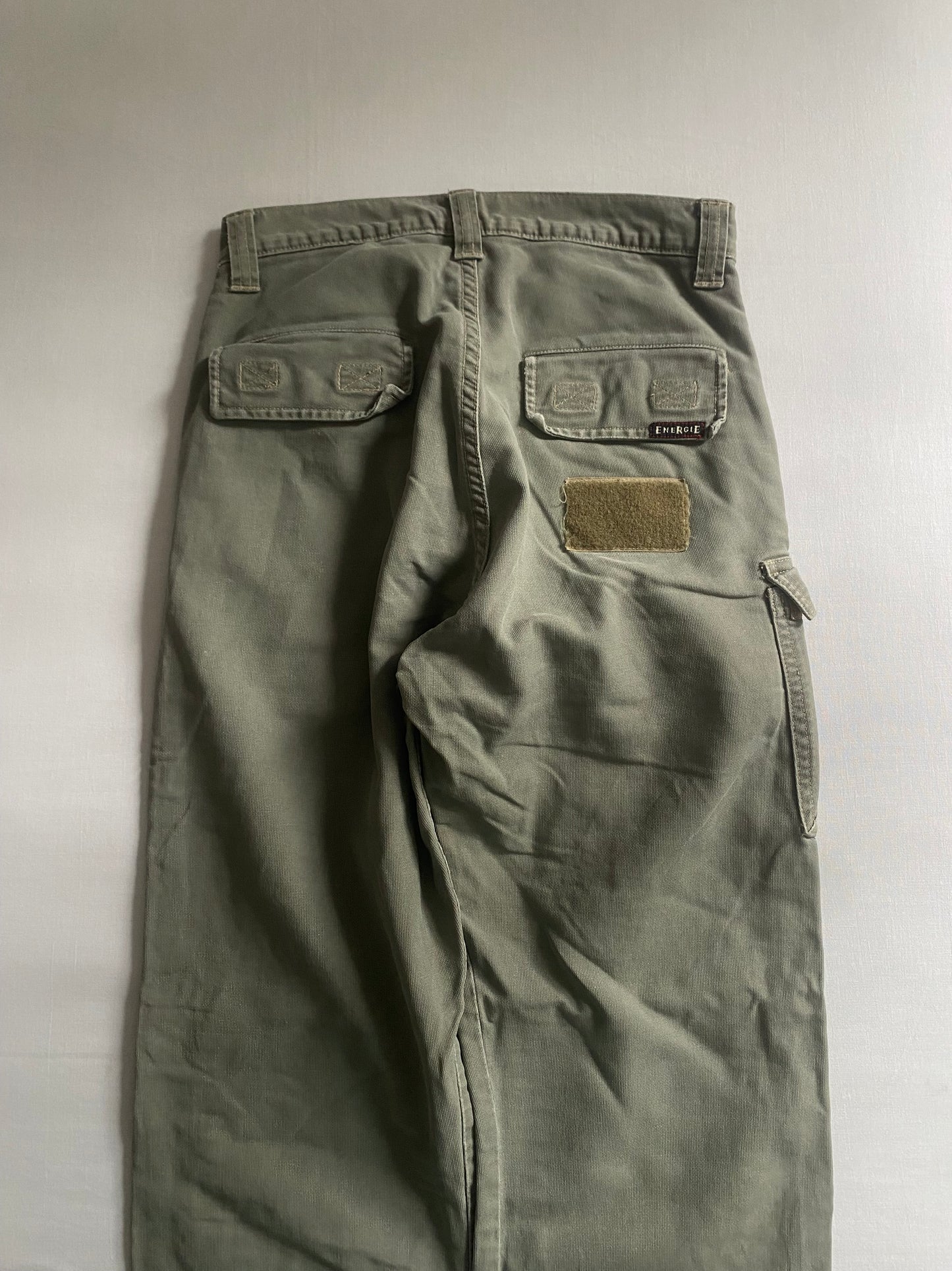 Pantaloni stil military Y2K Energie, mărimea US 26, fabricați în Italia 🫡🇮🇹