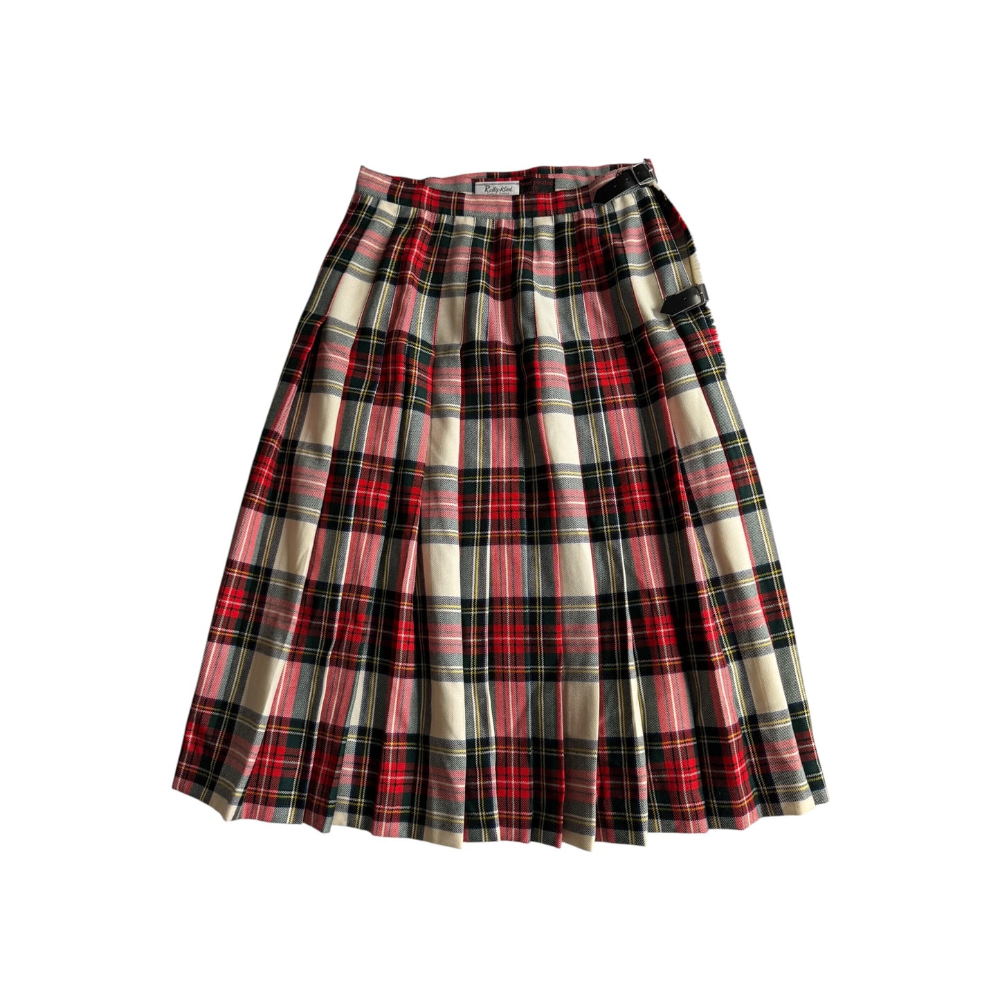 🏴󠁧󠁢󠁳󠁣󠁴󠁿 Fustă Vintage Tartan din Lână Virgină – aprox. S / M (Ajustabilă)