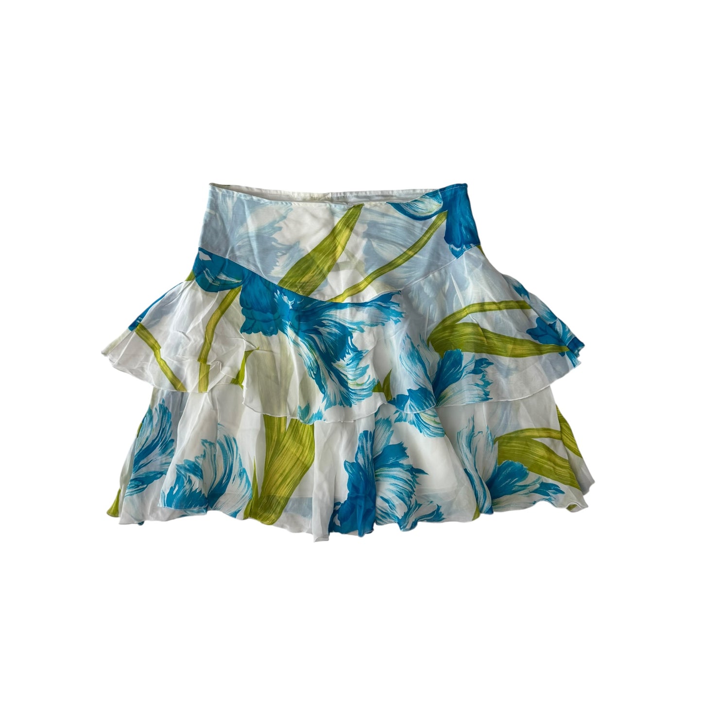 ☀️ Fustă Vintage Mesh Floral cu Print – IT 46 Damă (L)