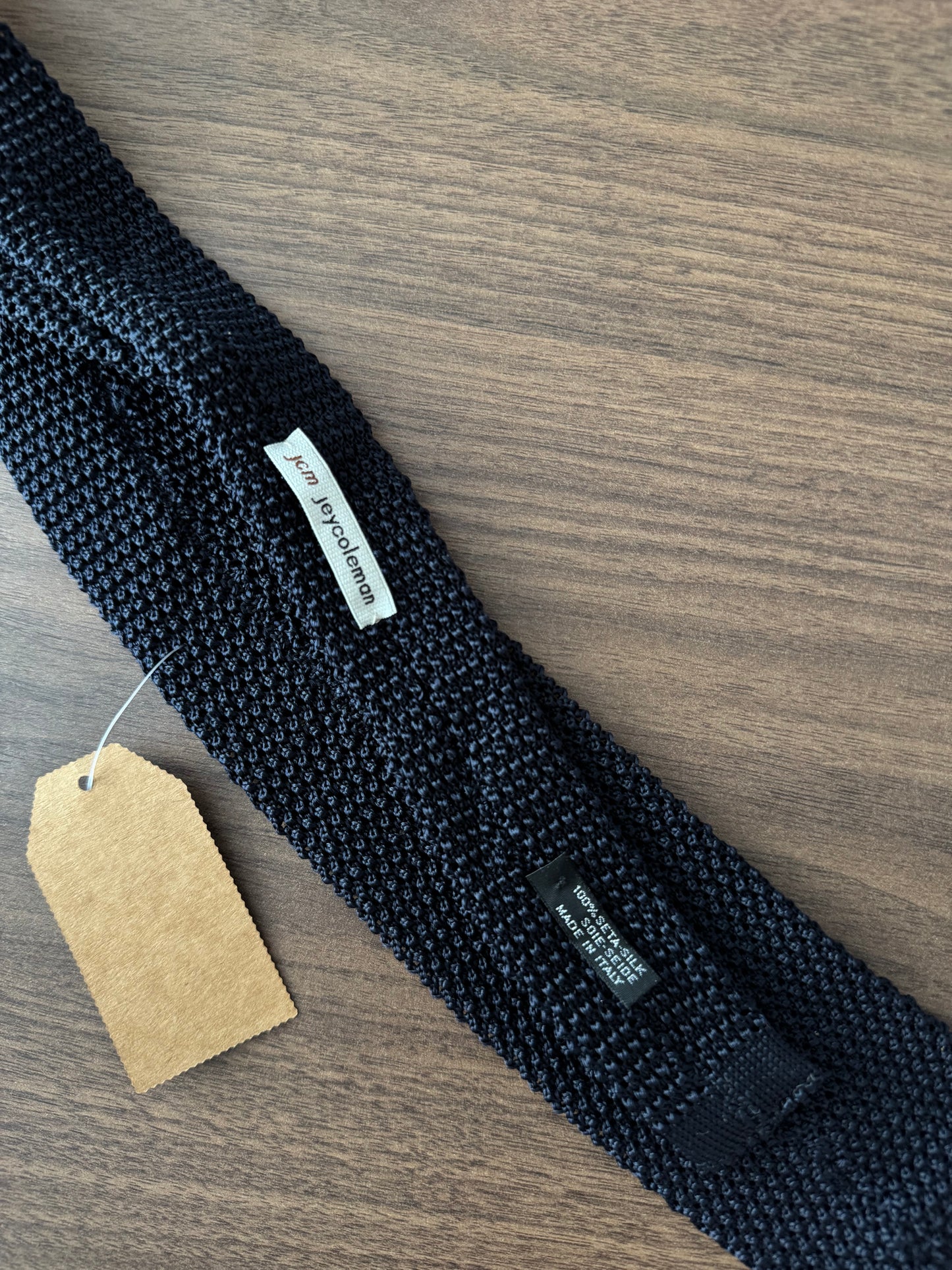 👔 Cravată Tricotată Navy Polka Dots Vintage | Mătase Naturală | Made in Italy