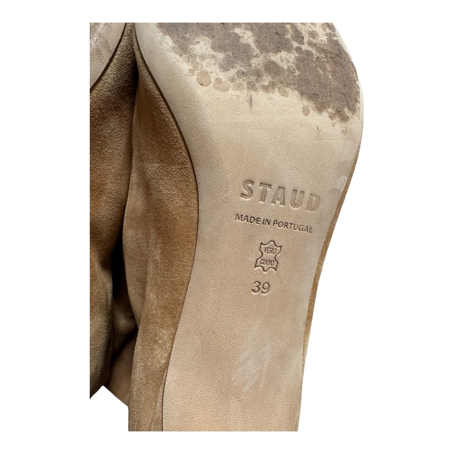 👢 Staud Wally Suede Knee-High Tan Boots – Size 39 – Made in Portugal