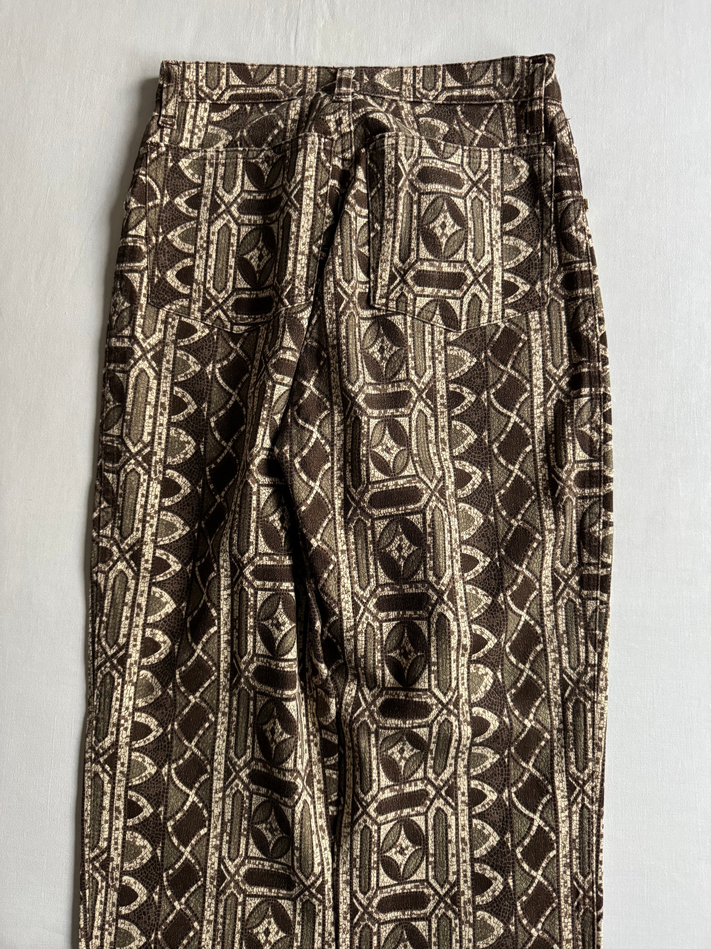 📐 Pantaloni Vintage Geometric Print / Made in Italy (EU 36)