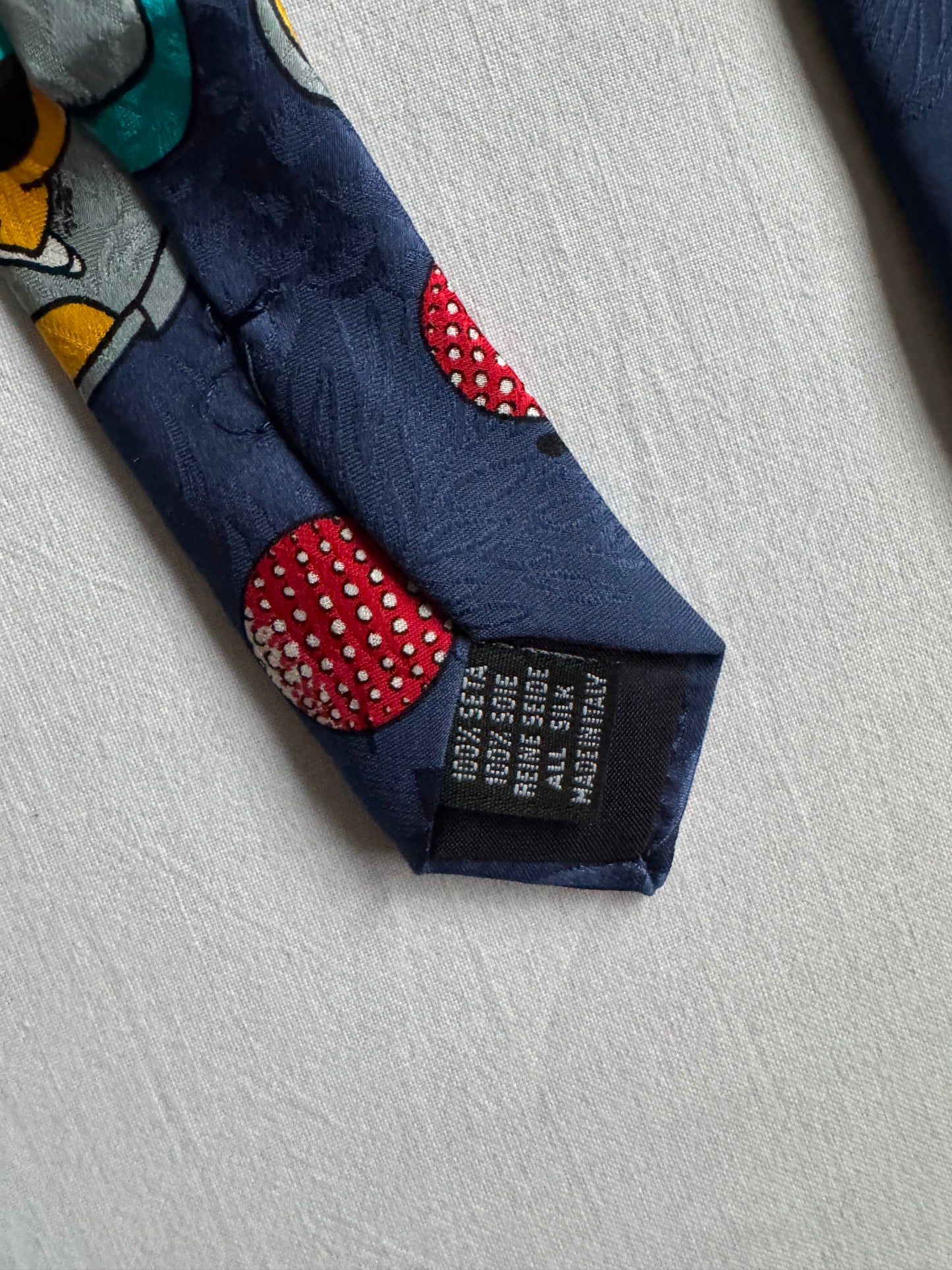 ⛳️ Cravată Vintage din Mătase cu Graphic Mickey Mouse – Made in Italy