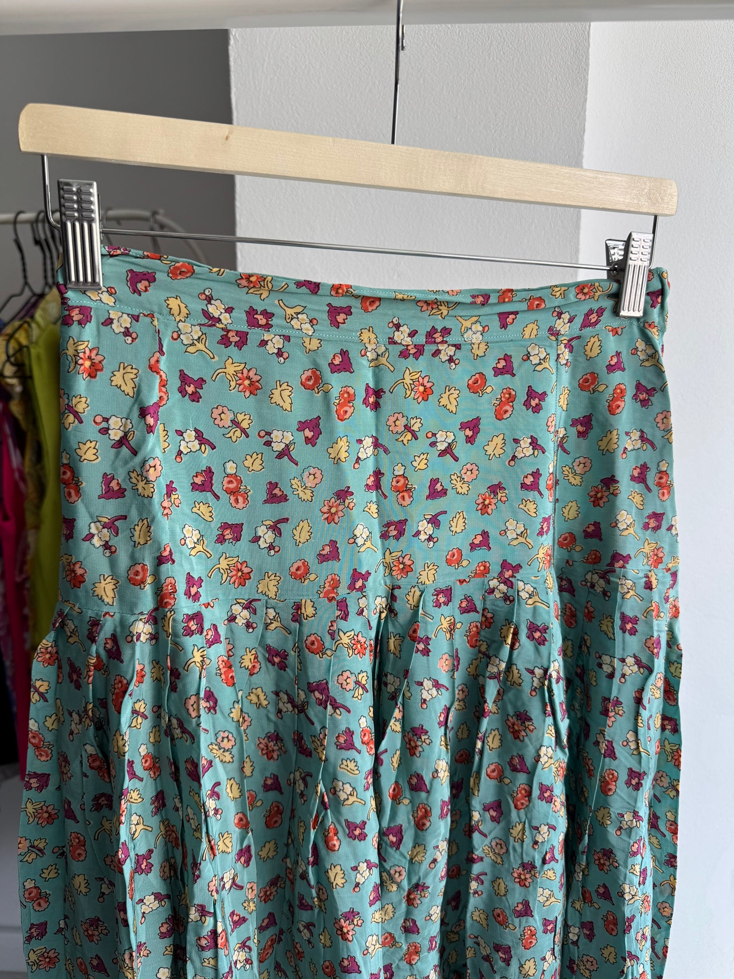 ☀️ Fustă Vintage Floral cu Print – Approx. XS–S Damă