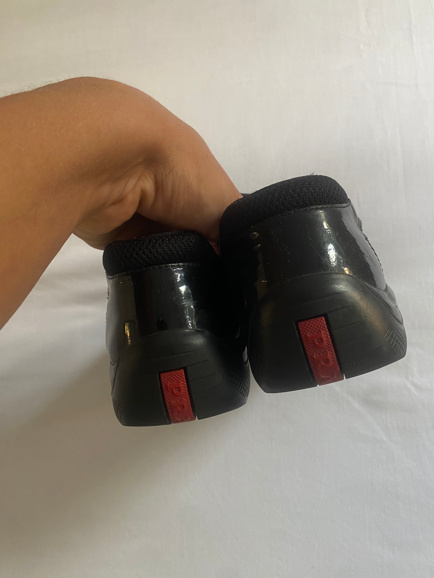 ⛵️ Sneakers Vintage Prada – America’s Cup – Piele Lăcuită Neagră – Mărime 37