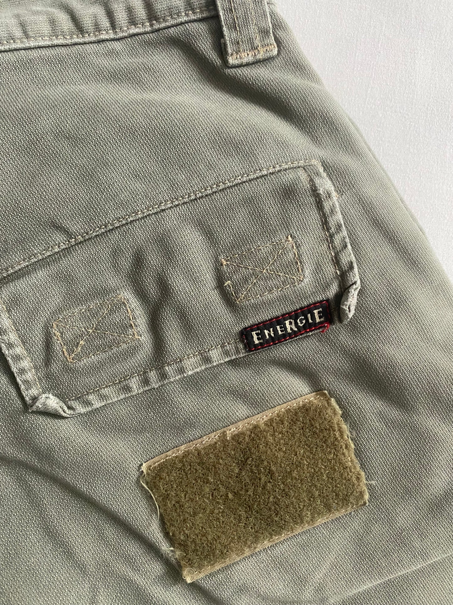 Pantaloni stil military Y2K Energie, mărimea US 26, fabricați în Italia 🫡🇮🇹