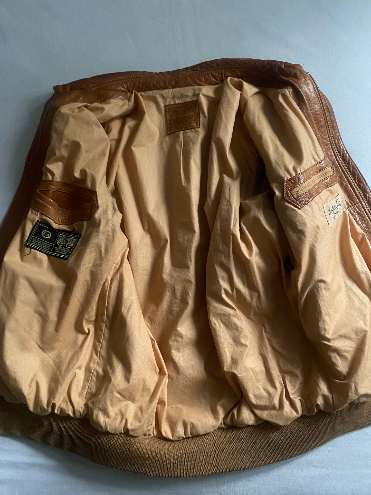 🧥 Jachetă Vintage din Piele de Oaie și Miel – Maro – Mărime L