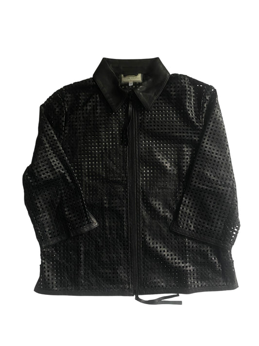 🖤 Cămașă Vintage din Piele Transparentă – Mărime L (Fit S/M)