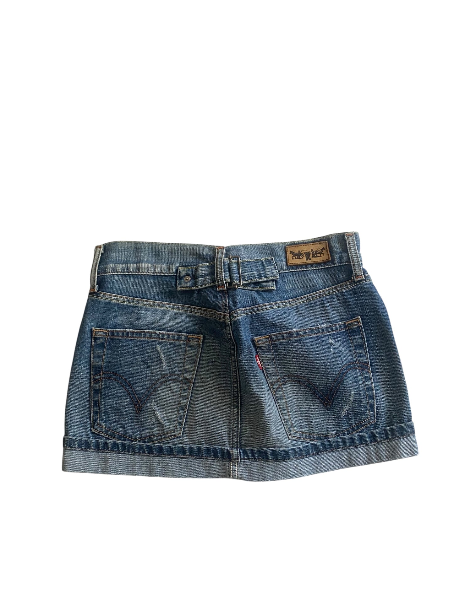 👖 Fustă Mini din Denim Levis Y2K cu Buckle Back – Mărimea S