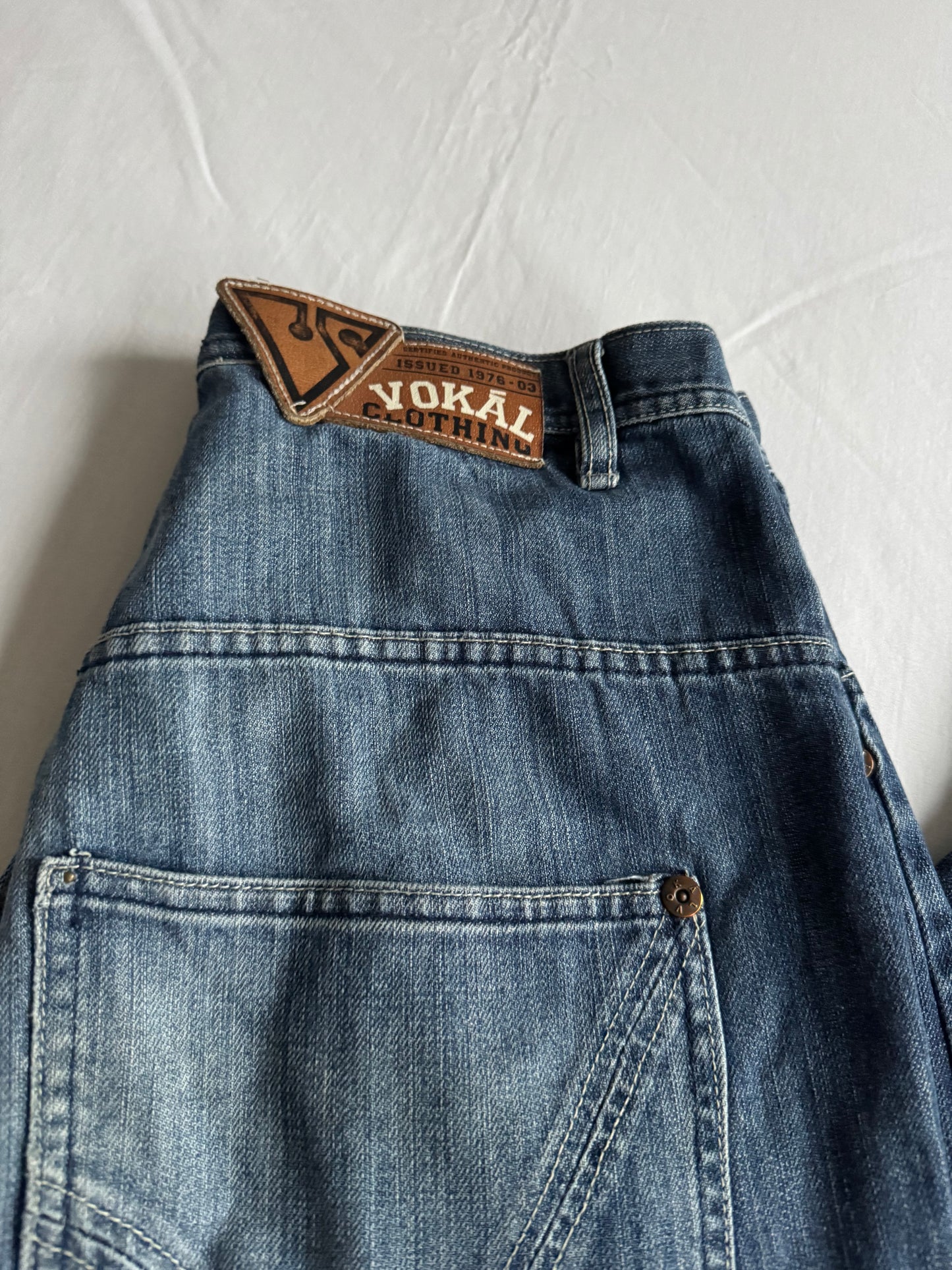 👖 Y2K Vokal Baggy Jeans Brodați - US 30
