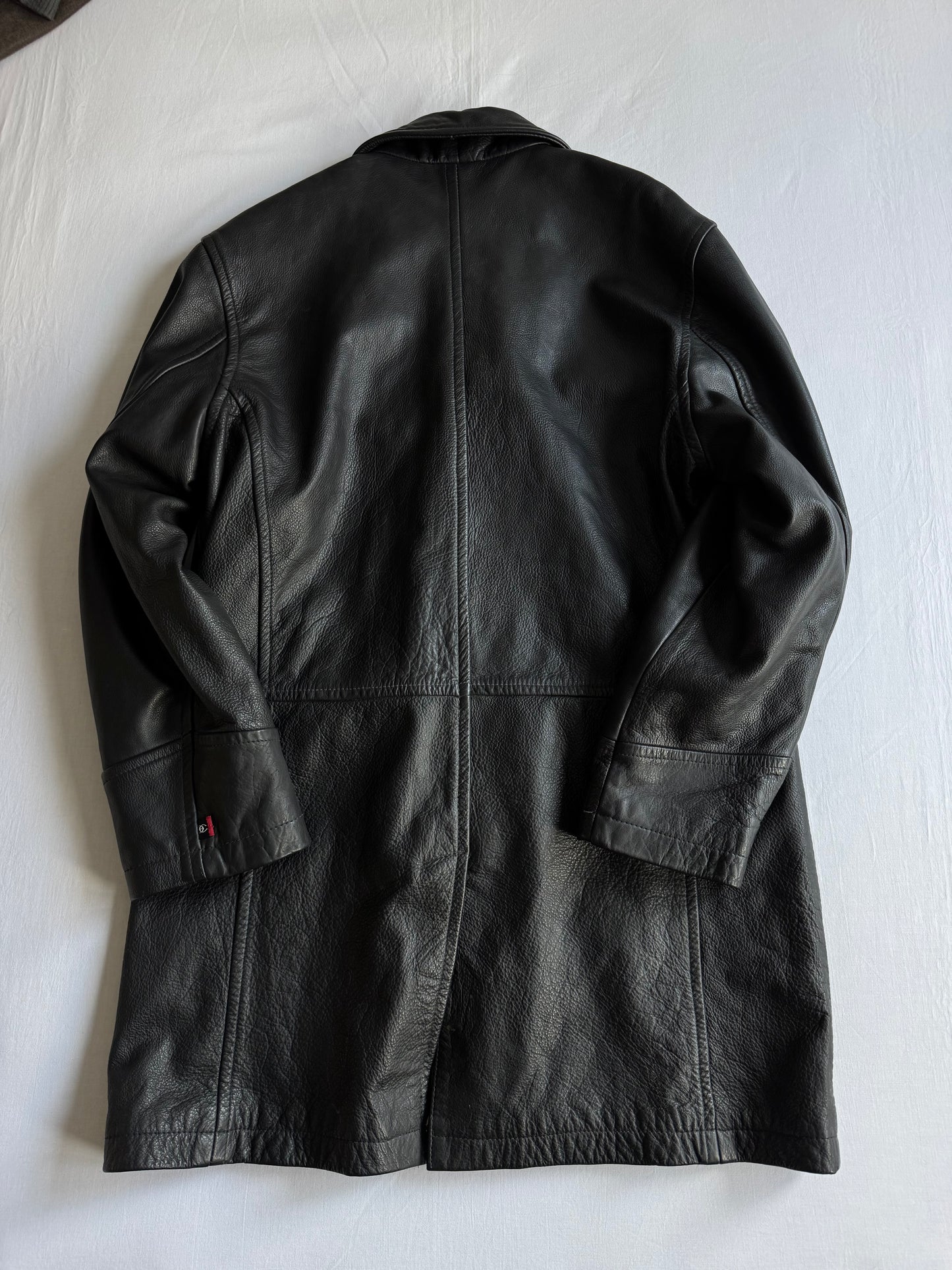 ☕️ Palton Vintage Bărbați din Piele Neagră – L