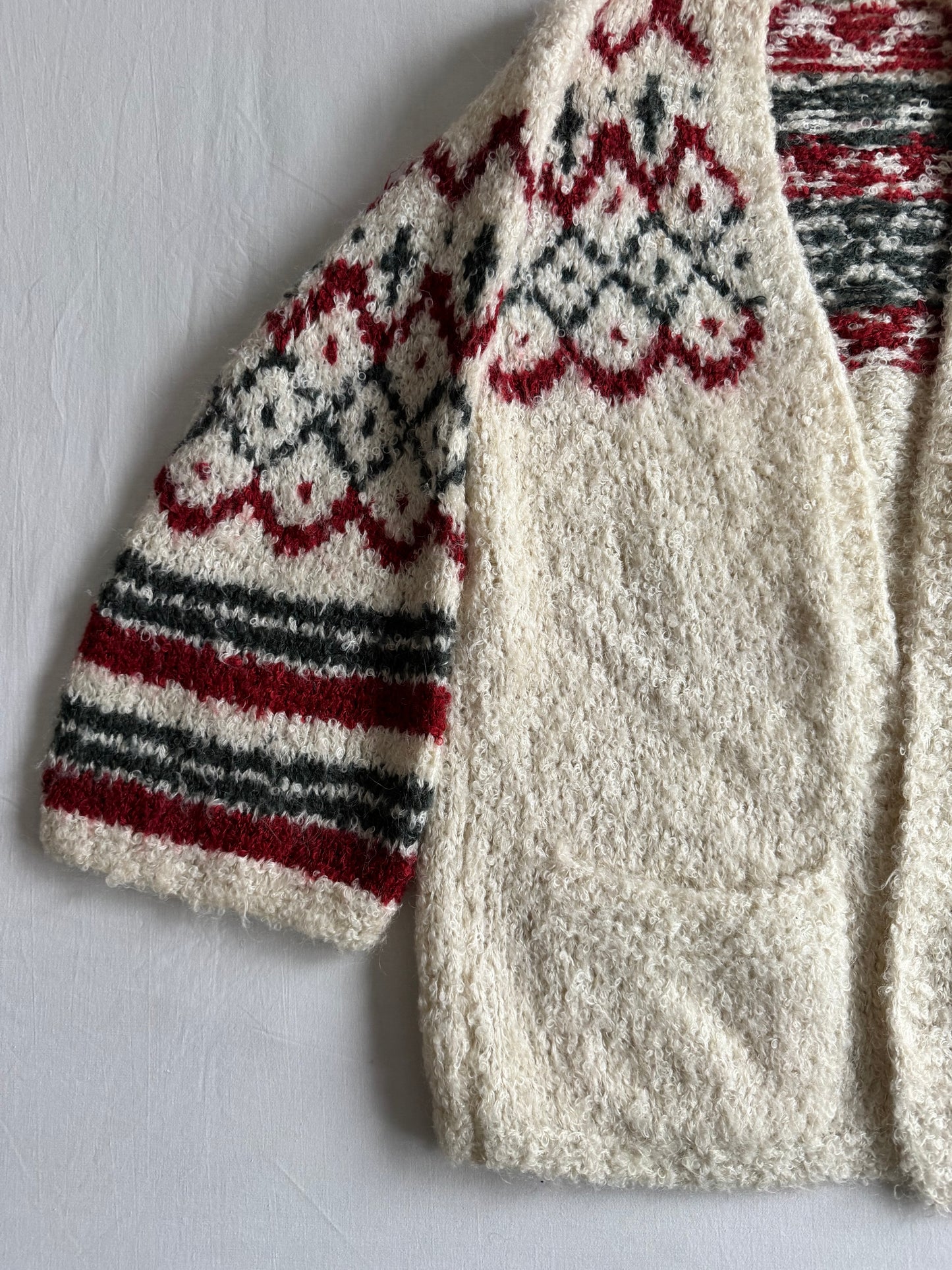 🧶 Cardigan Vintage Damă Fuzzy din Lână și Acril – aprox. M