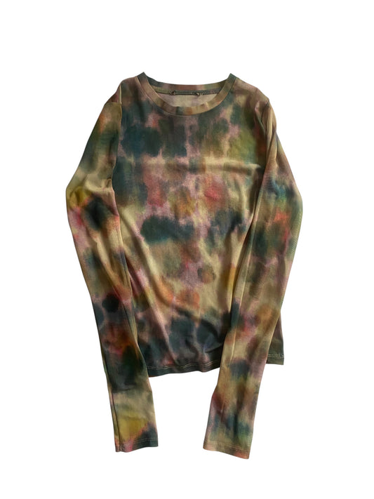 🌟 Top Y2K cu Mâneci Lungi, din Mesh Transparent – Mărime S
