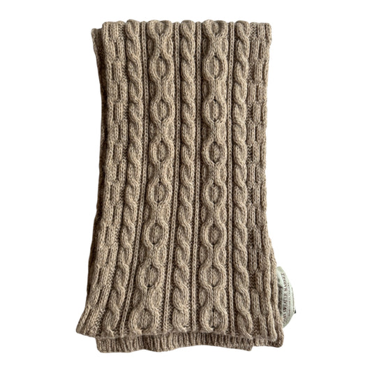🧣 Fular Vintage Aran Sweater Market Oatmeal Brown din Lână Merino