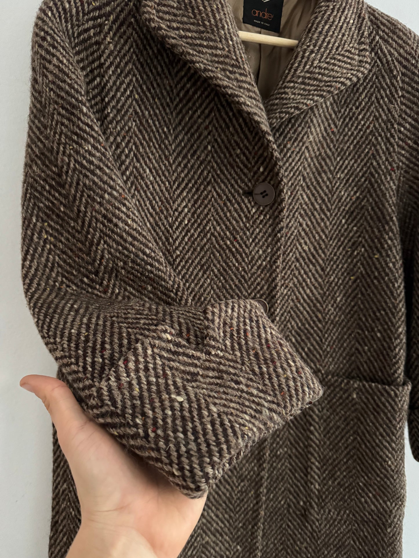 🧥 Palton Vintage Damă din Tweed Irlandez din Lână – IT 42 (S / M Femei)