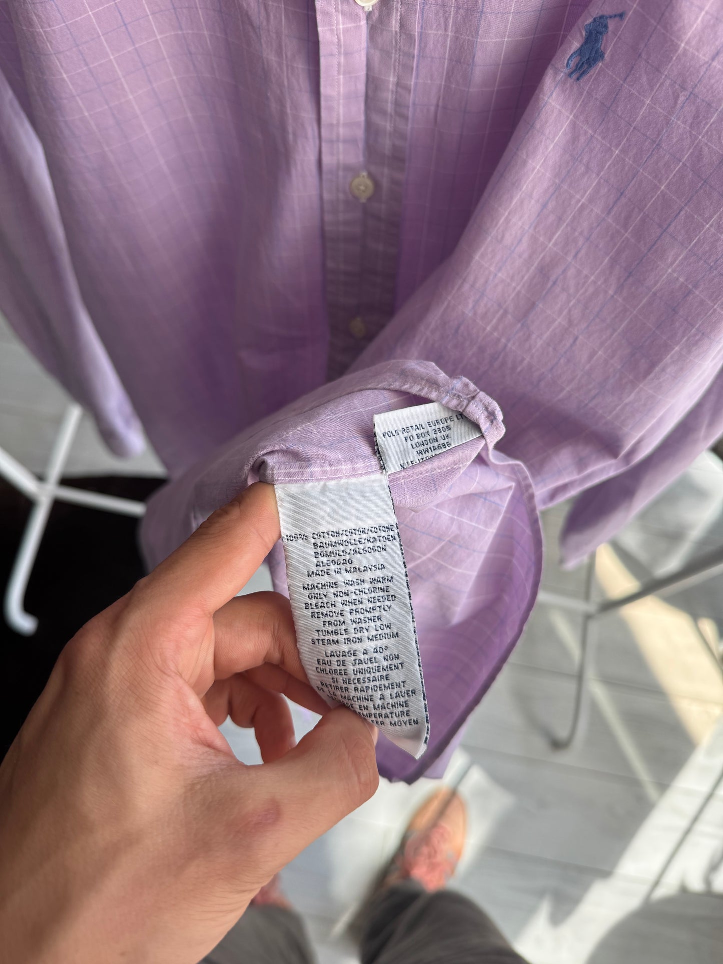 🐴 Cămașă Carouri Lila Polo Ralph Lauren Vintage | Relaxed Fit – L Bărbați