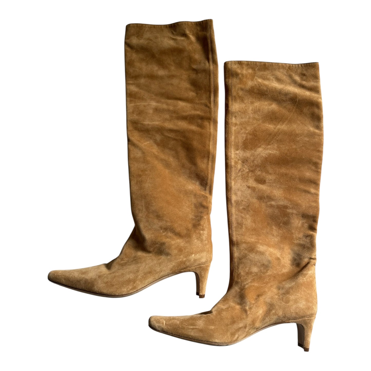 👢 Staud Wally Suede Knee-High Tan Boots – Size 39 – Made in Portugal