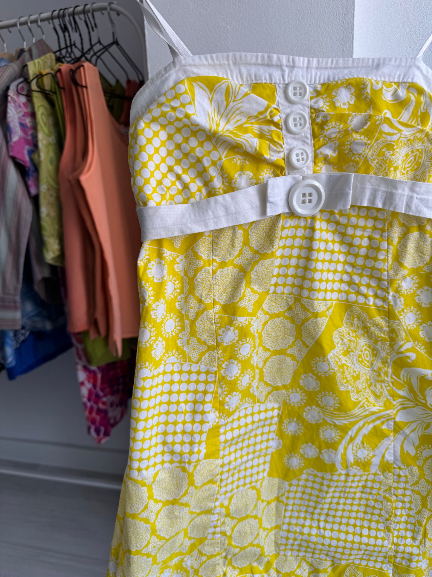 🍋 Top Imprimat Galben Y2K | Made in Italy – M Damă