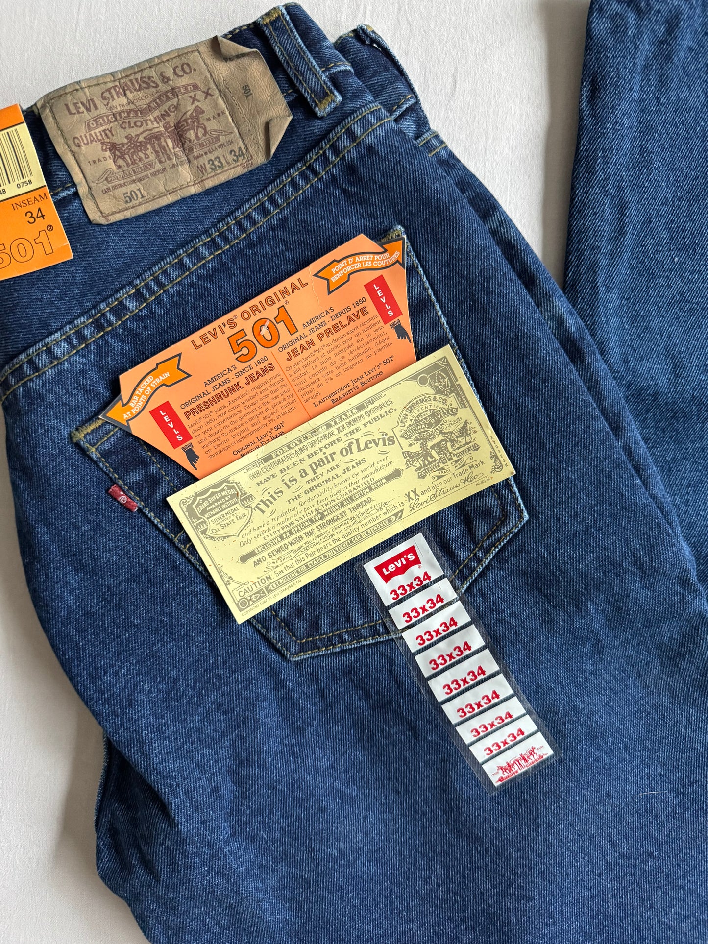 🧵 Blugi Levi’s 501 din 1996 – Deadstock, Noi cu Etichetă ( Mărimi : 34 x 34 si 32 x 34 )