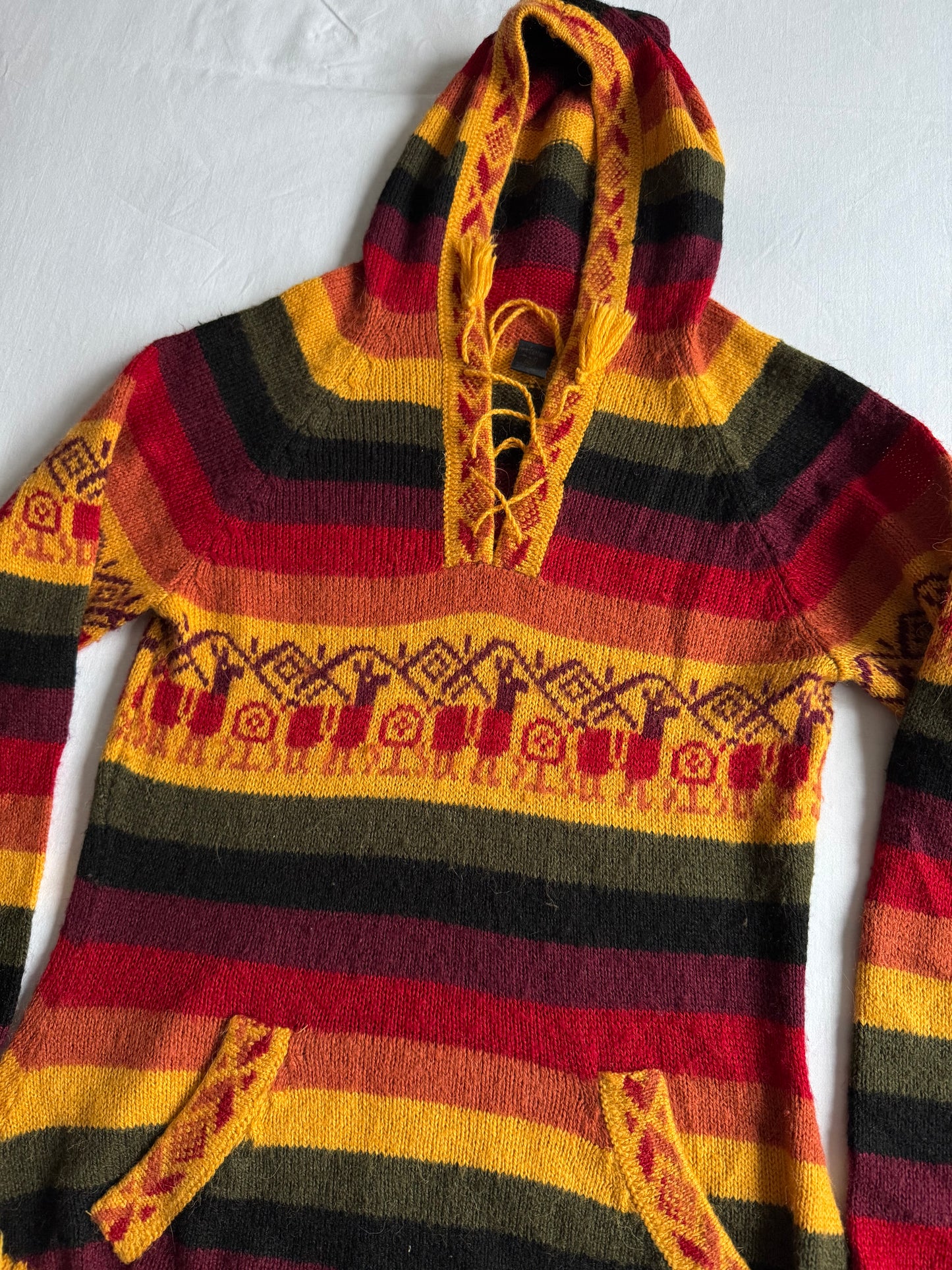 🦙 Hoodie Y2K Damă Colorat din Alpaca – Aprox. XS/S