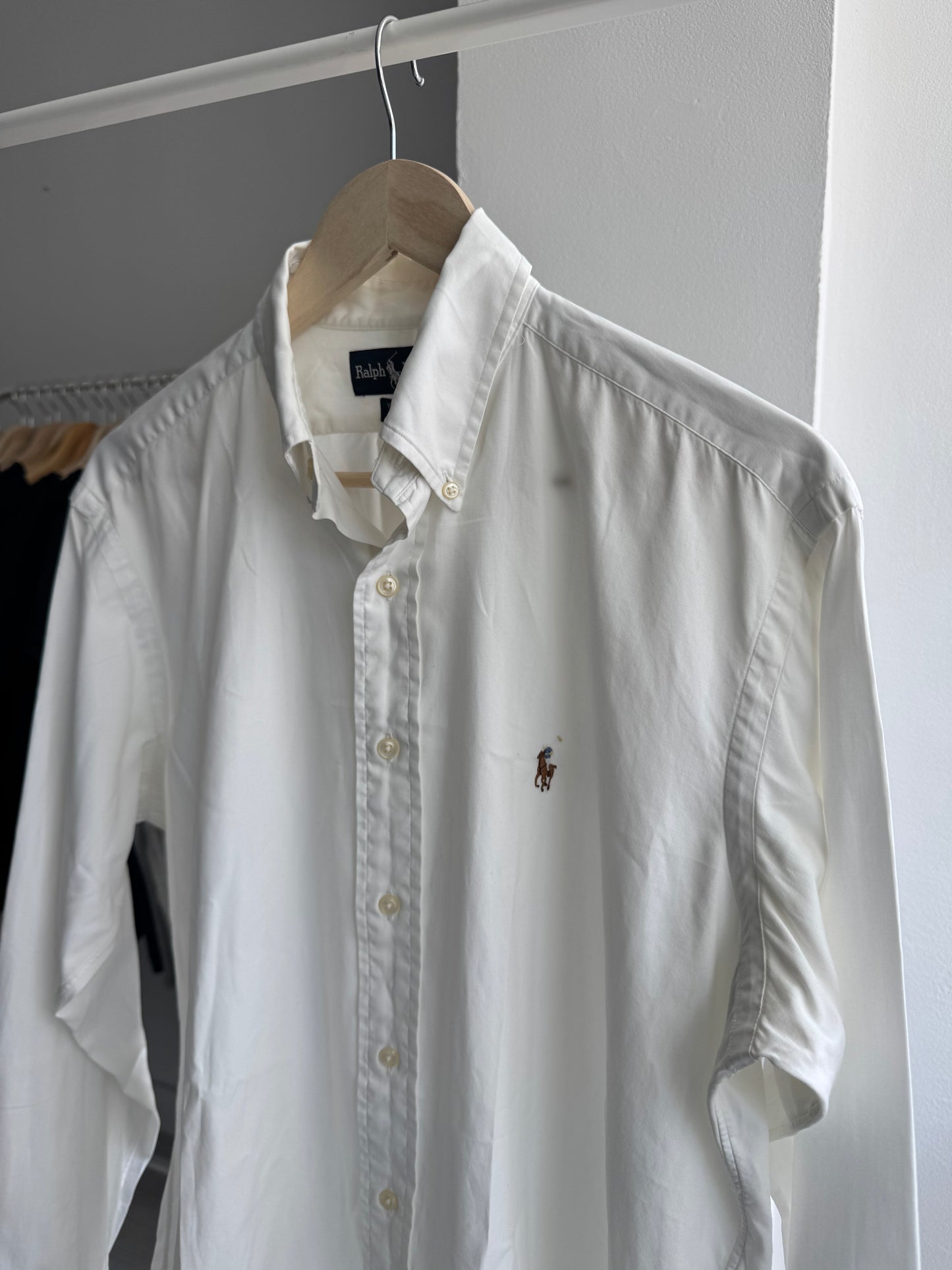 🐴 Cămașă Albă Polo Ralph Lauren Vintage Relaxed Fit – M Bărbați