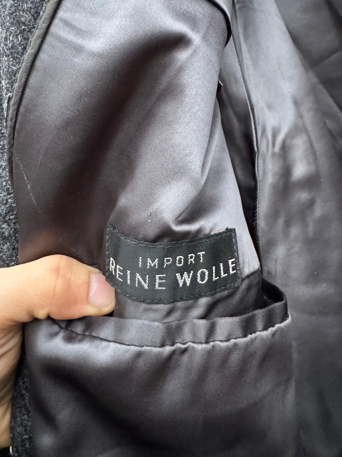 🐑 🐪 Palton Vintage Bărbați Gri Închis din Lână Nouă și Păr de Cămilă – 50 (L)