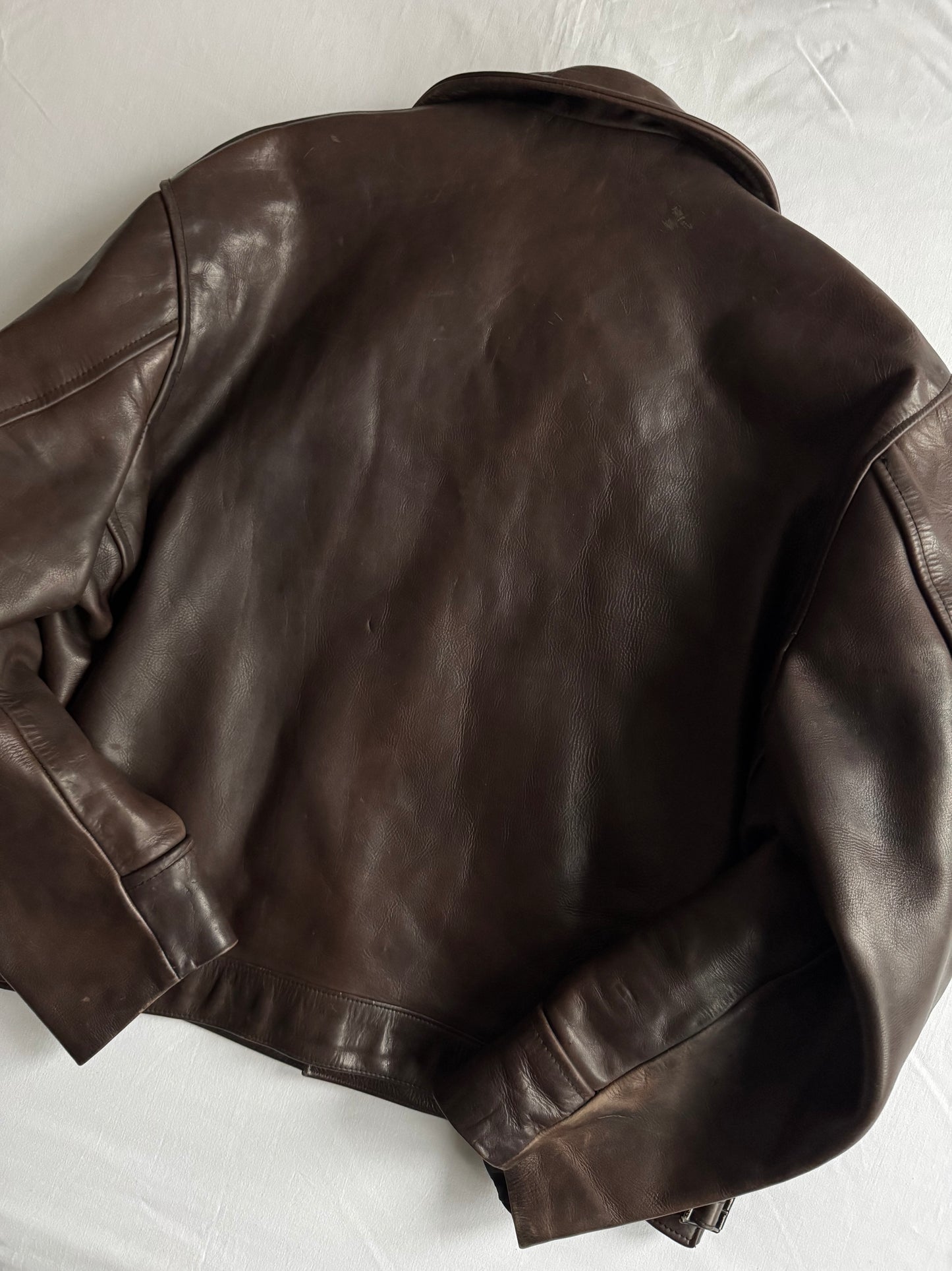 🧥 Geacă vintage din piele groasă maro închis | mărimea XL bărbați