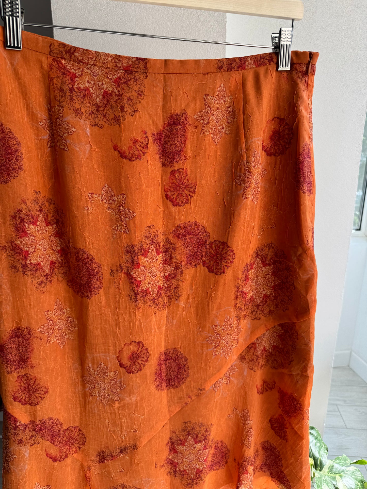 🍊 Fustă Y2K Printed Portocalie – EU 40 (M/L Damă)