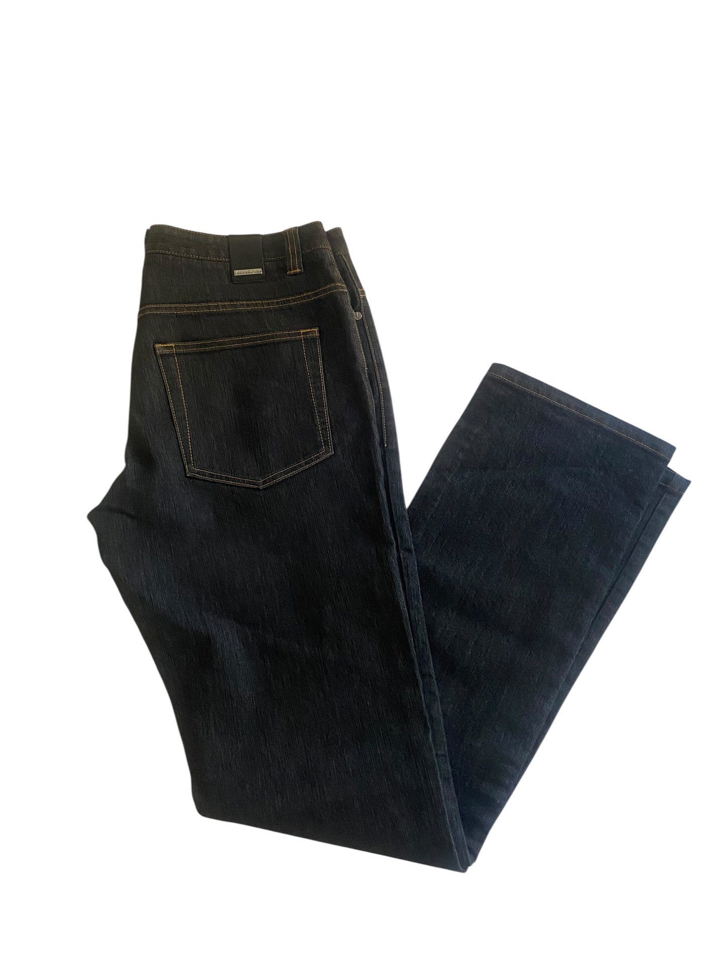 Blugi Y2K Versace din denim albastru închis – Mărimea 33 – Made in Italy