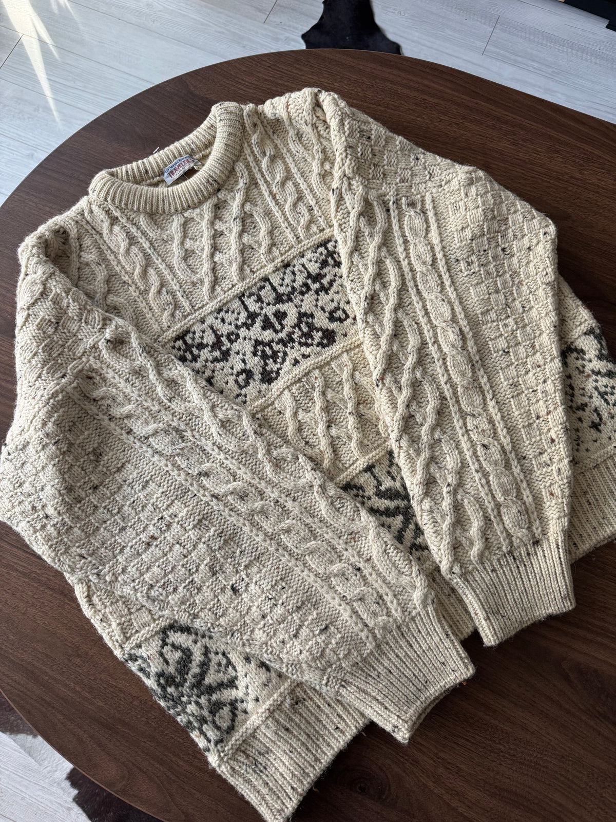 Sergio Tacchini Pulover Lână Vintage Bărbați | Cable Knit | L