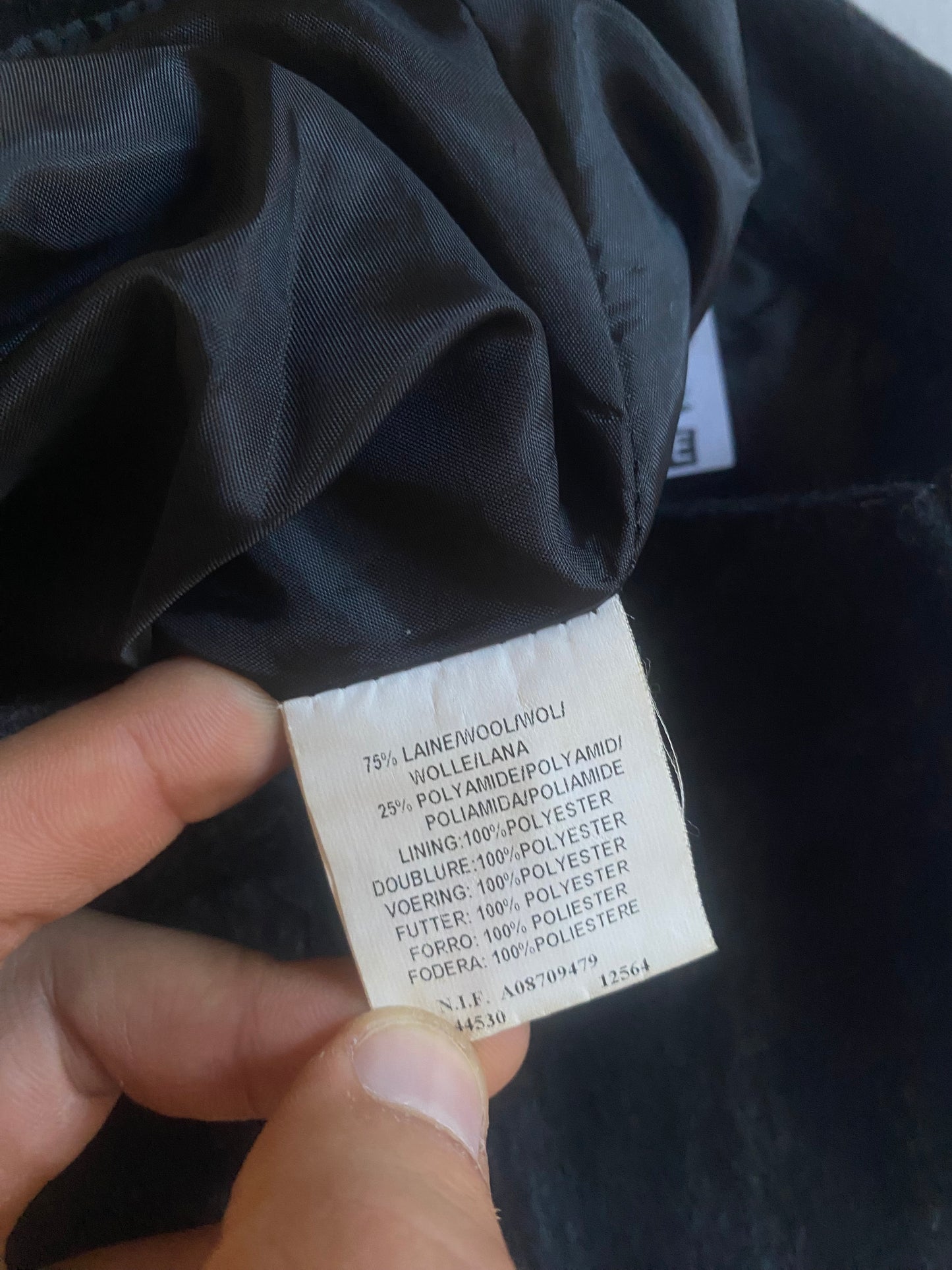 Pantaloni Y2K – Lână Neagră cu Dungi Fine – Bootcut – EU 38