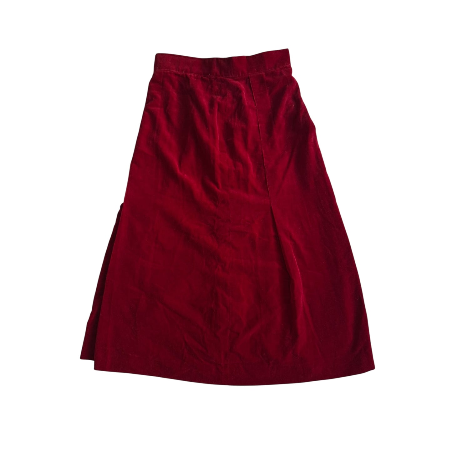 🍷 Fustă Vintage Tip A-Line din Catifea Burgundy – aprox. S