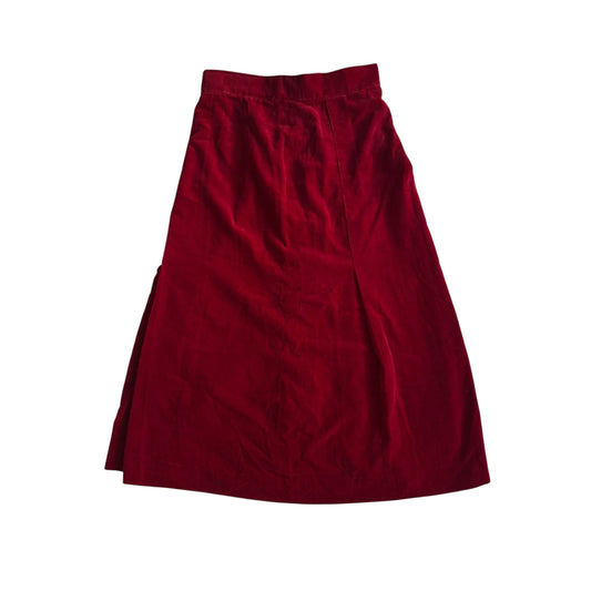 🍷 Fustă Vintage Tip A-Line din Catifea Burgundy – aprox. S