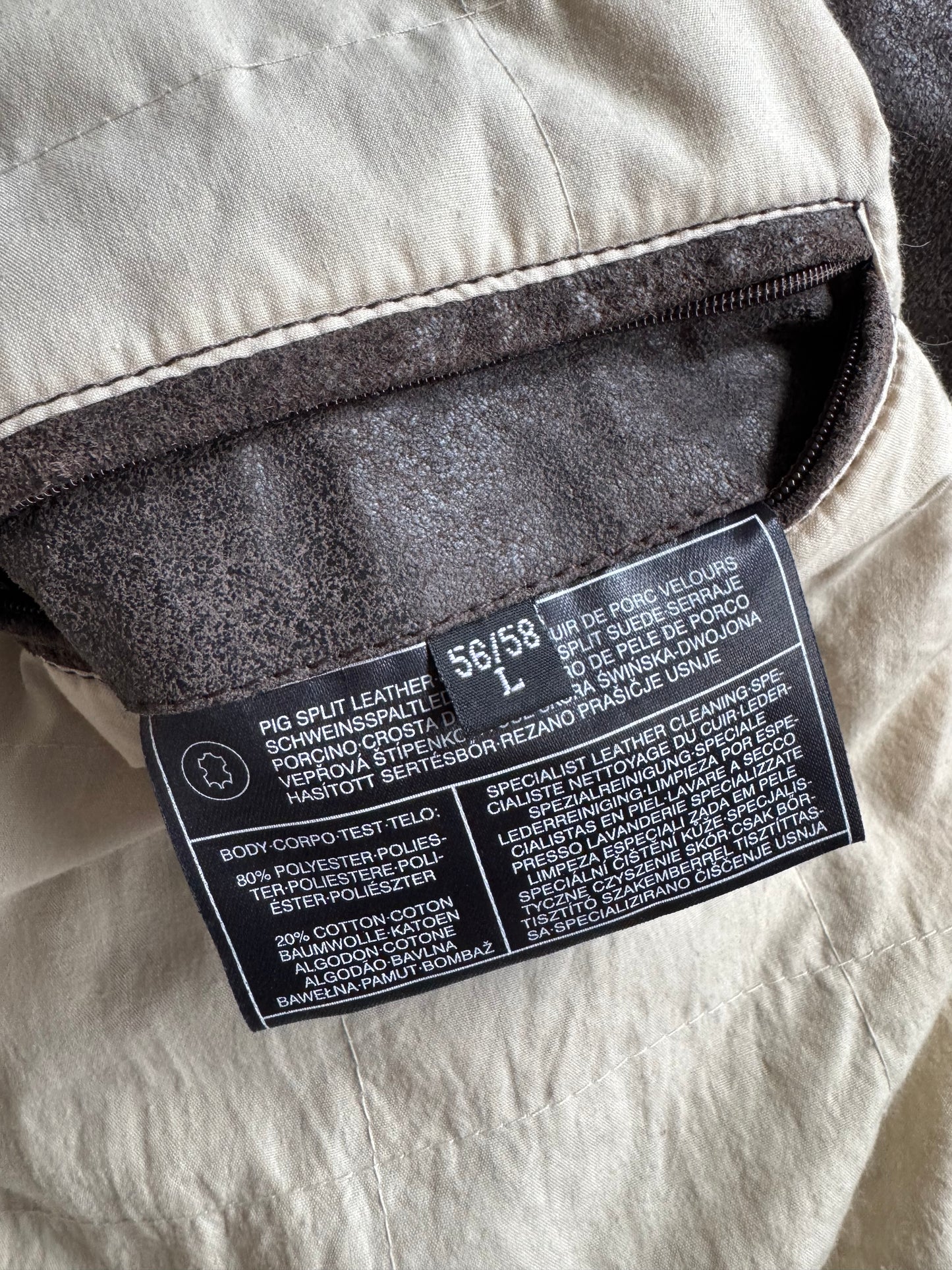 🏍️ Jachetă Y2K Bărbați Racing din Piele Întoarsă de Porc Maro – L (fit XL)