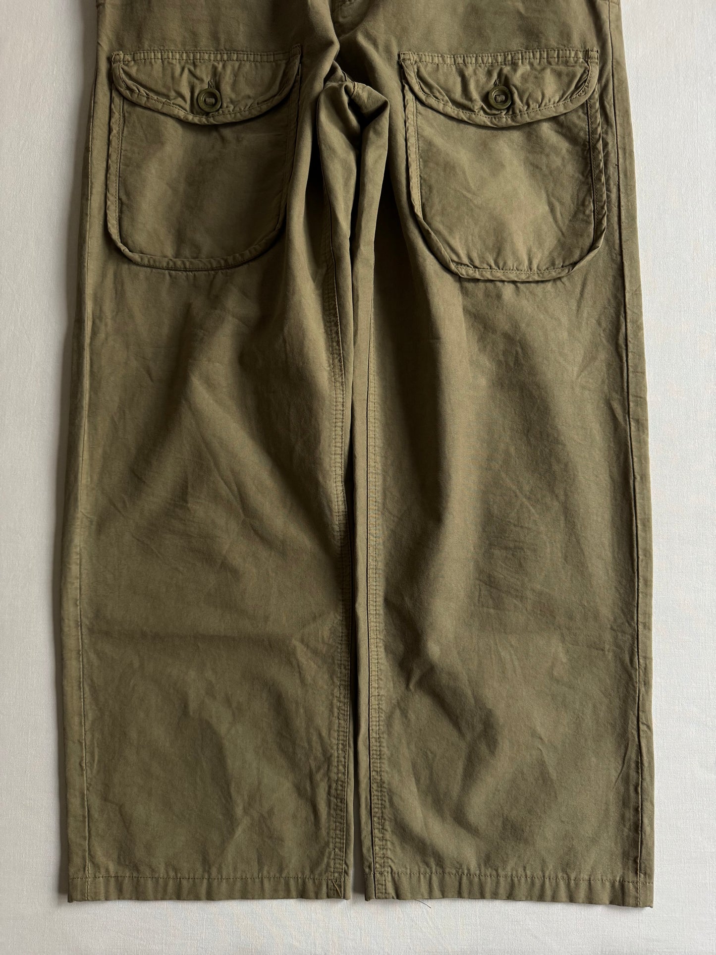 🪖 Pantaloni cargo Y2K Alexander McQueen – culoare olive, mărimea IT 46, Made in Italy
