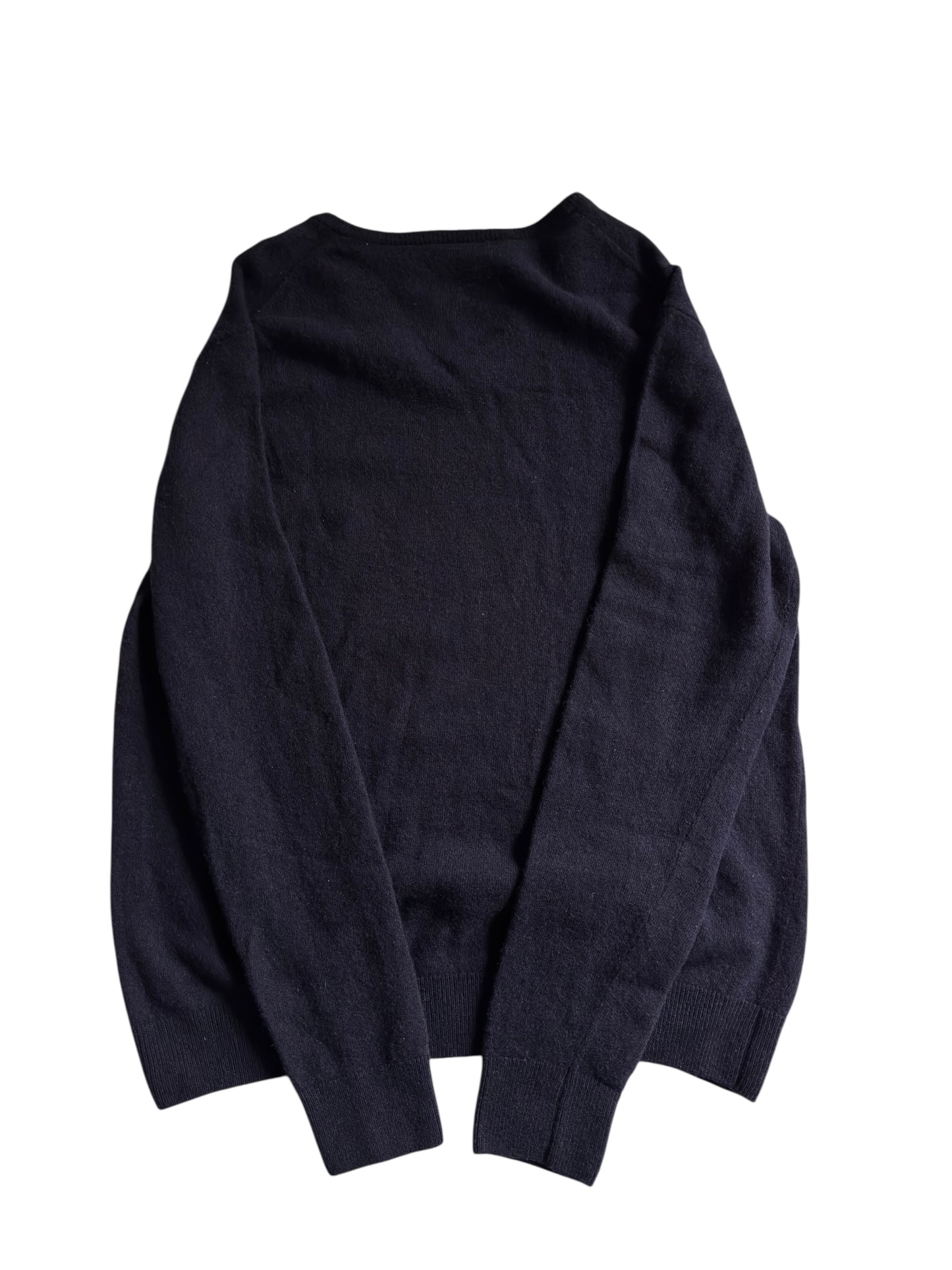 🐊 Lacoste V-Neck Jumper – Dark Navy – Pure New Wool – Size L