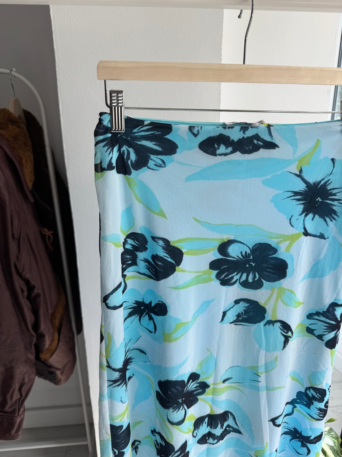 🌸 Fustă Y2K Printed Mesh – EU 38 (M Damă)