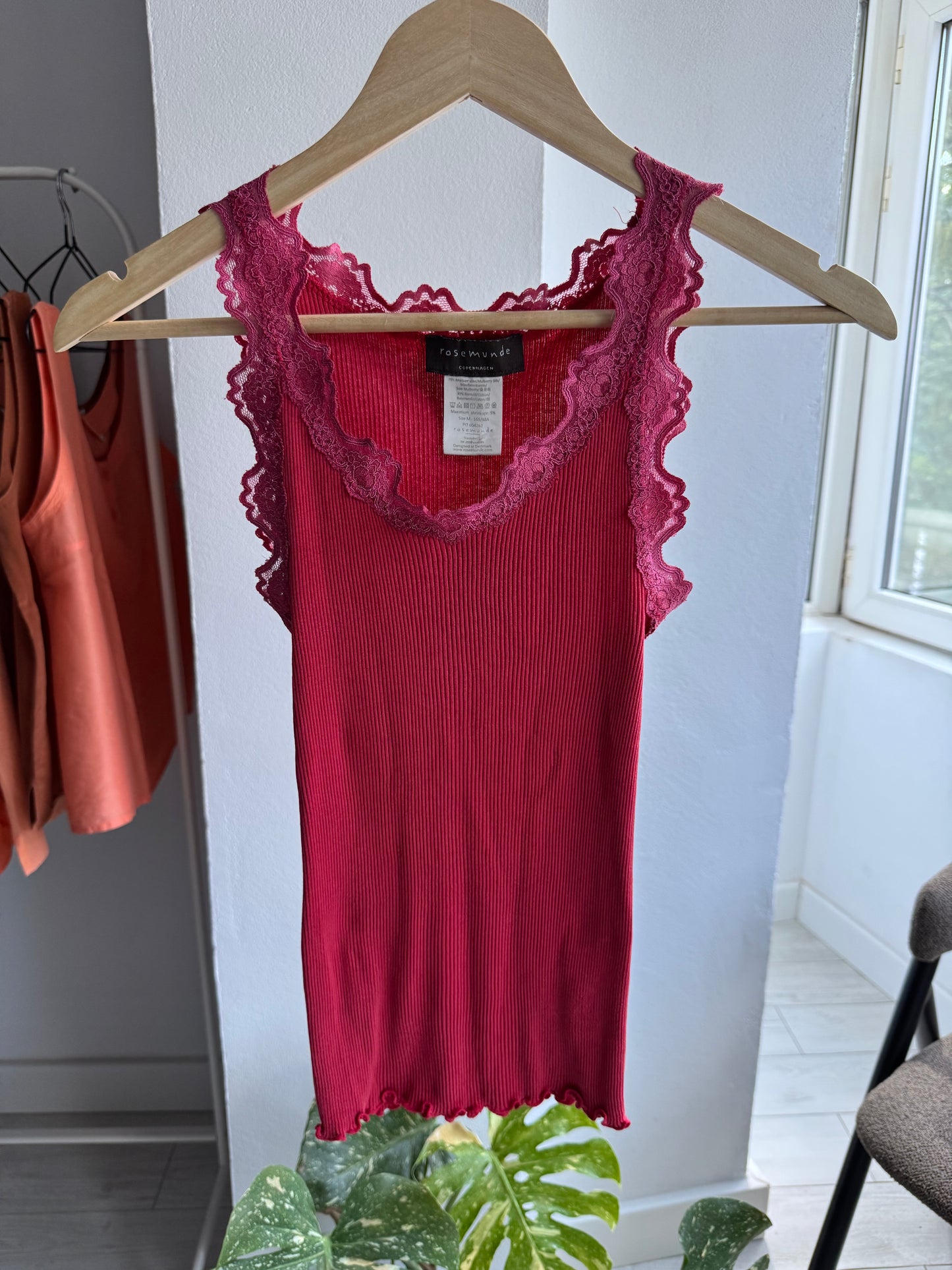 Top Cami Mătase Roșu Rosemunde Copenhagen | Mătase Mulberry şi Bumbac – M Damă